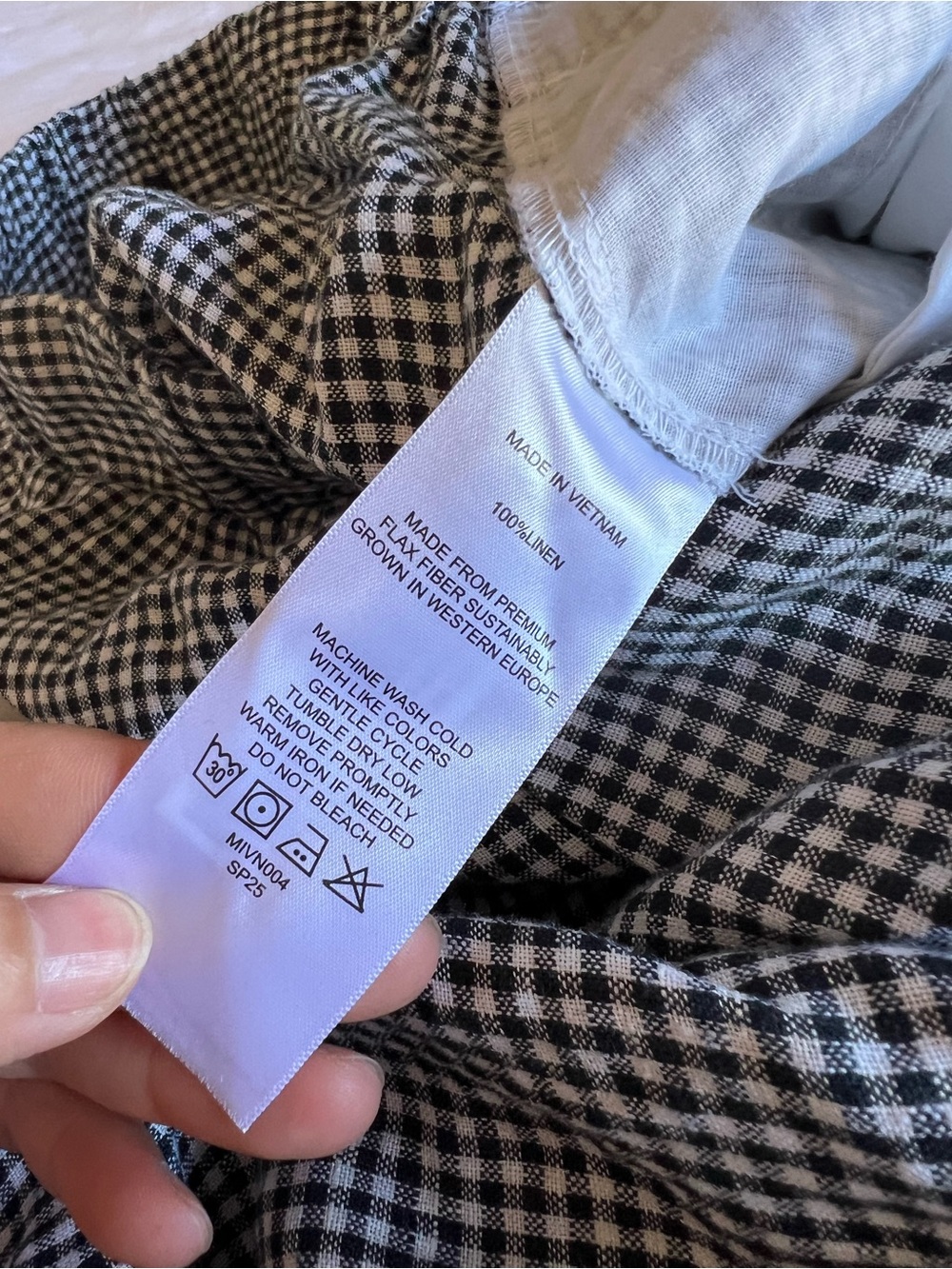 Quince 100% European Linen Maxi Skirt Gingham - Picture 8 of 9